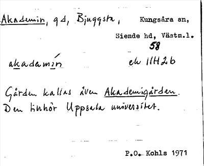 Bild på arkivkortet för arkivposten Akademin