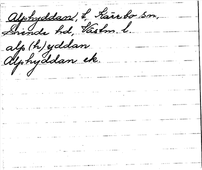 Bild på arkivkortet för arkivposten Alphyddan