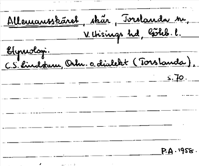 Bild på arkivkortet för arkivposten Allemansskäret