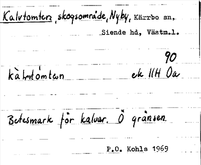 Bild på arkivkortet för arkivposten Kalvtomten