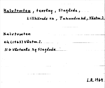 Bild på arkivkortet för arkivposten Kalvtomten