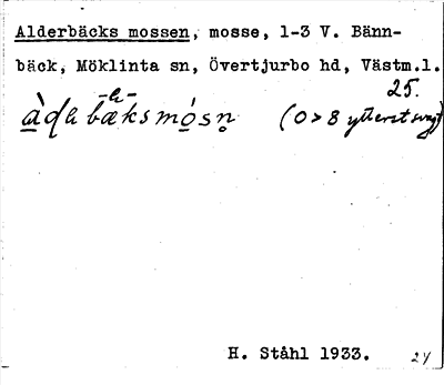 Bild på arkivkortet för arkivposten Alderbäcks mossen