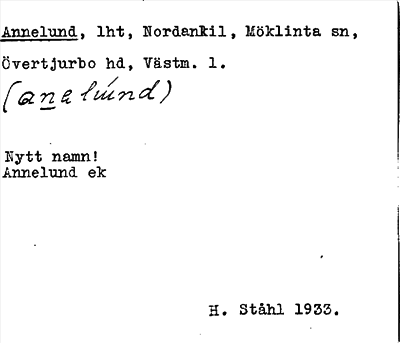 Bild på arkivkortet för arkivposten Annelund