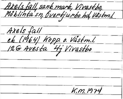 Bild på arkivkortet för arkivposten Axels fall