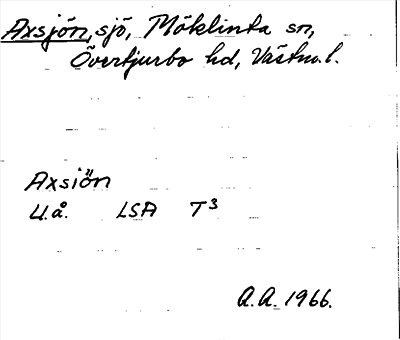 Bild på arkivkortet för arkivposten Axsjön