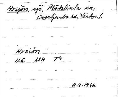 Bild på arkivkortet för arkivposten Axsjön