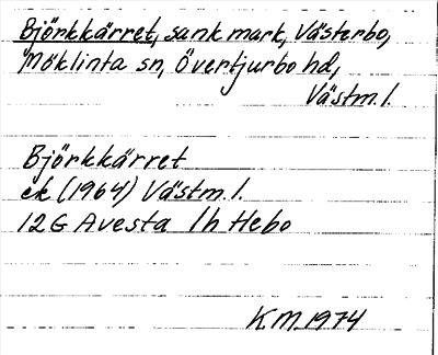 Bild på arkivkortet för arkivposten Björkkärret