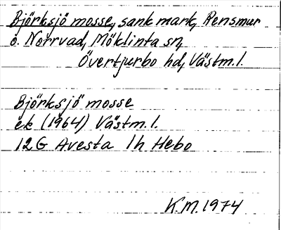 Bild på arkivkortet för arkivposten Björksjö mosse