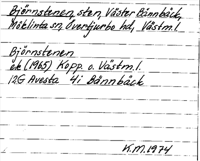 Bild på arkivkortet för arkivposten Björnstenen