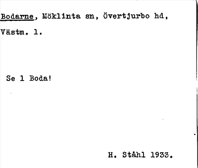 Bild på arkivkortet för arkivposten Bodarne