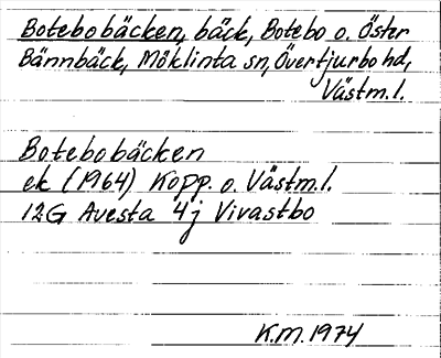 Bild på arkivkortet för arkivposten Botebobäcken