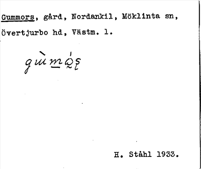 Bild på arkivkortet för arkivposten Gummors