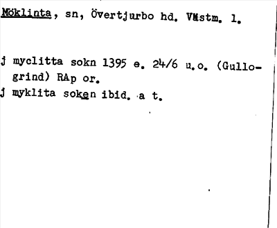 Bild på arkivkortet för arkivposten Möklinta