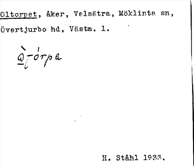 Bild på arkivkortet för arkivposten Oltorpet