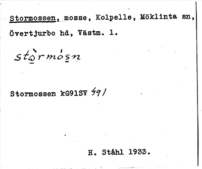 Bild på arkivkortet för arkivposten Stormossen