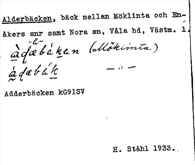 Bild på arkivkortet för arkivposten Alderbäcken