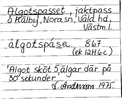 Bild på arkivkortet för arkivposten Algotspasset