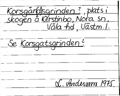 Bild på arkivkortet för arkivposten Korsgår(d)sgrinden?, se Korsgatsgrinden?