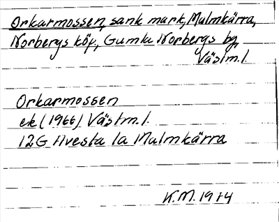 Bild på arkivkortet för arkivposten Orkarmossen