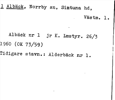 Bild på arkivkortet för arkivposten Albäck
