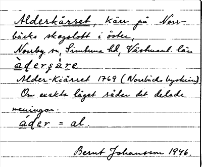 Bild på arkivkortet för arkivposten Alderkärret