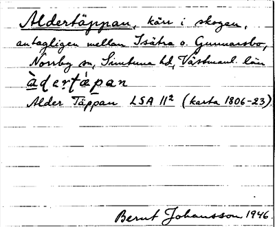 Bild på arkivkortet för arkivposten Aldertäppan