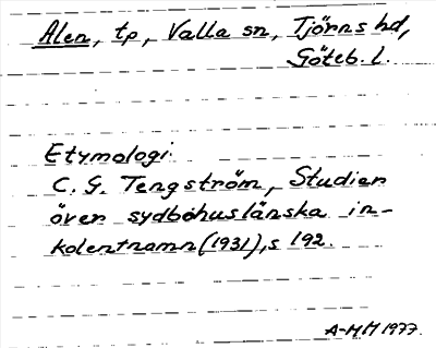 Bild på arkivkortet för arkivposten Alen