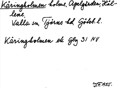 Bild på arkivkortet för arkivposten Käringholmen