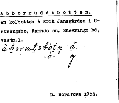 Bild på arkivkortet för arkivposten Abborruddsbotten