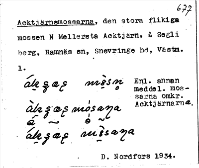 Bild på arkivkortet för arkivposten Acktjärnsmossarna