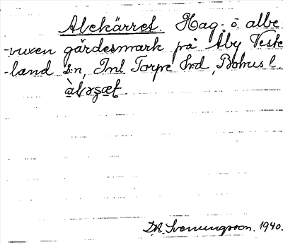 Bild på arkivkortet för arkivposten Alekärret