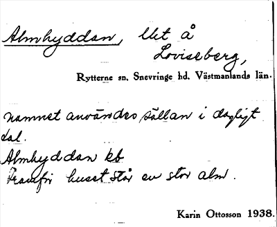 Bild på arkivkortet för arkivposten Almhyddan