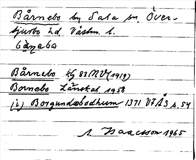 Bild på arkivkortet för arkivposten Bårnebo