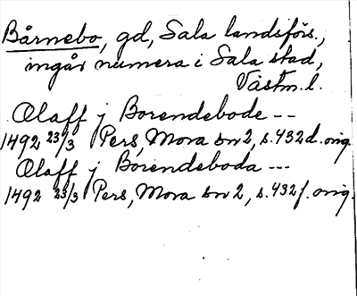 Bild på arkivkortet för arkivposten Bårnebo