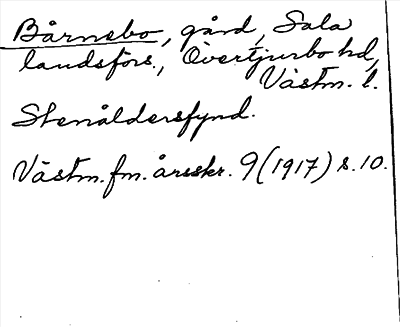 Bild på arkivkortet för arkivposten Bårnebo