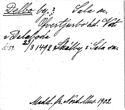 Bild på arkivkortet för arkivposten Delbo