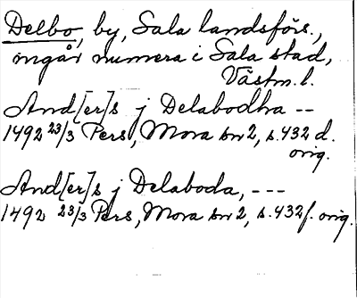 Bild på arkivkortet för arkivposten Delbo