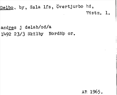 Bild på arkivkortet för arkivposten Delbo