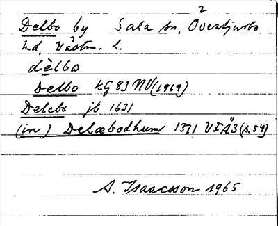 Bild på arkivkortet för arkivposten Delbo