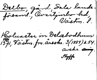 Bild på arkivkortet för arkivposten Delbo