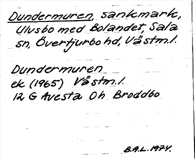 Bild på arkivkortet för arkivposten Dundermuren