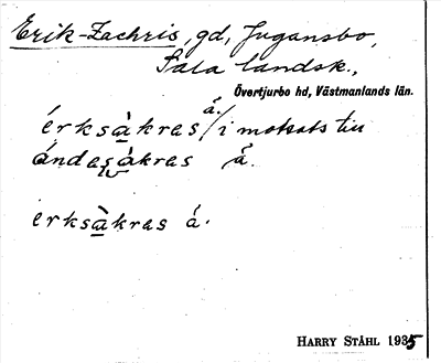 Bild på arkivkortet för arkivposten Erik-Zachris