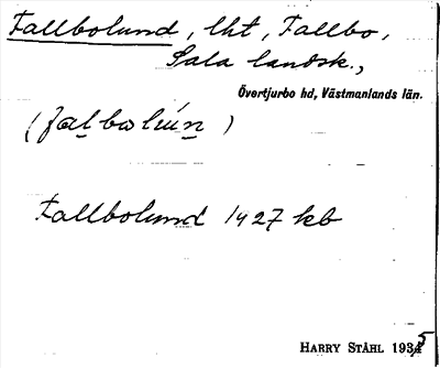 Bild på arkivkortet för arkivposten Fallbolund