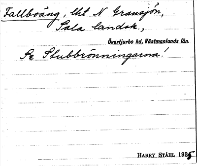 Bild på arkivkortet för arkivposten Fallboäng