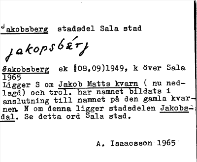 Bild på arkivkortet för arkivposten Jakobsberg