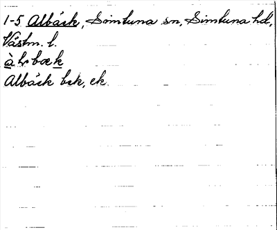 Bild på arkivkortet för arkivposten Albäck