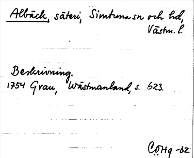 Bild på arkivkortet för arkivposten Albäck