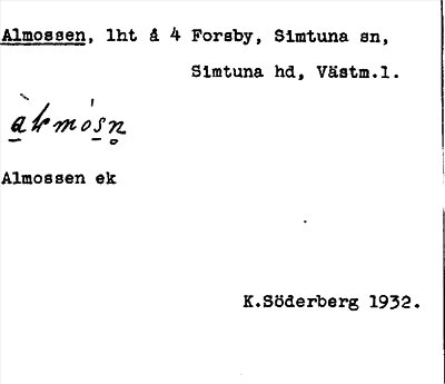 Bild på arkivkortet för arkivposten Almossen