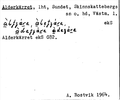 Bild på arkivkortet för arkivposten Alderkärret