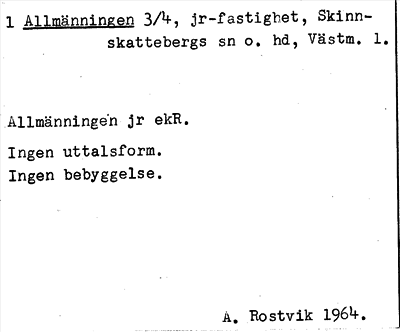 Bild på arkivkortet för arkivposten Allmänningen